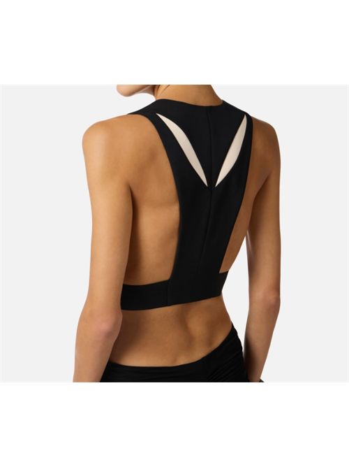 VEST WITH TWO-TONE CUT-OUT ELISABETTA FRANCHI | GL00461E2685 nero/burro